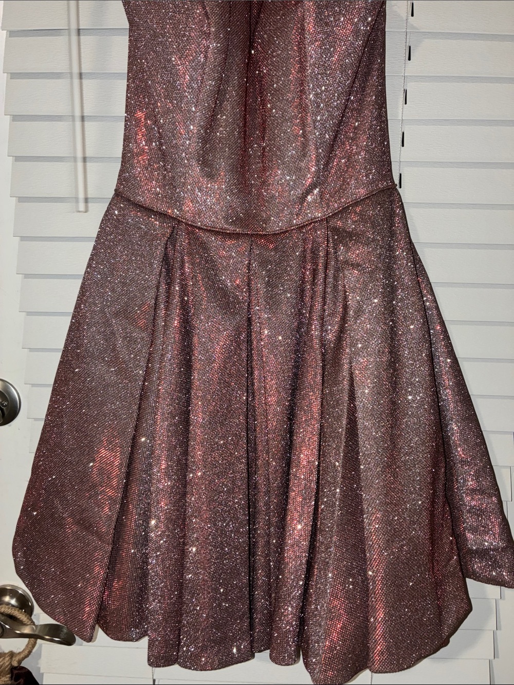 Sherri Hill Sparkle Halter Dress in Red/Silver - Picture 7 of 12